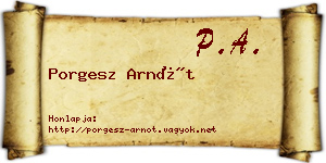 Porgesz Arnót névjegykártya